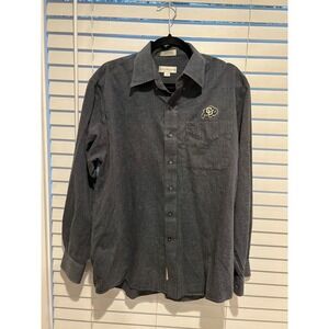 Cutter & Buck Mens Colorado Buffaloes Button Down Shirt Grey Cotton Large CU